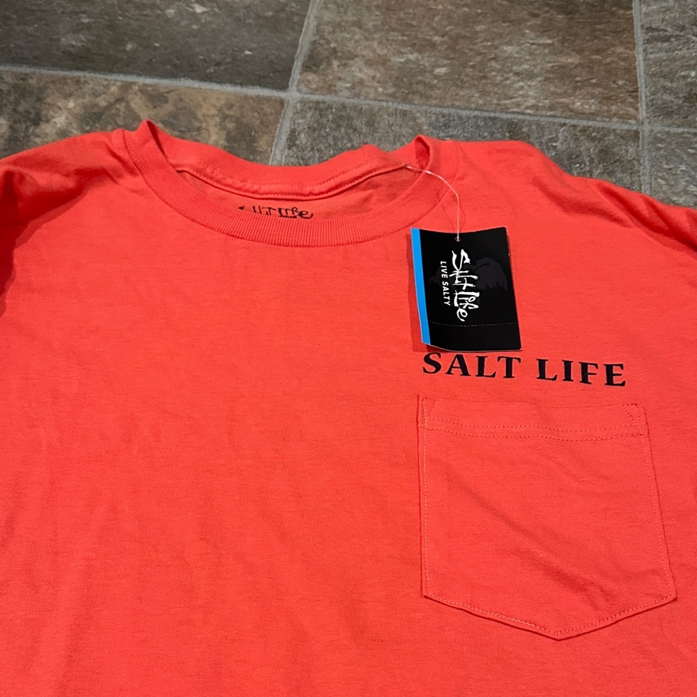 Salt Life Men's Vibrant Coral Long Sleeve Tee